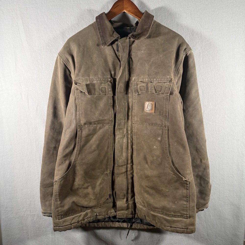 Carhartt C26 CHT Chestnut Brown Arctic Quilt Lined Sandstone Coat Size‎ M